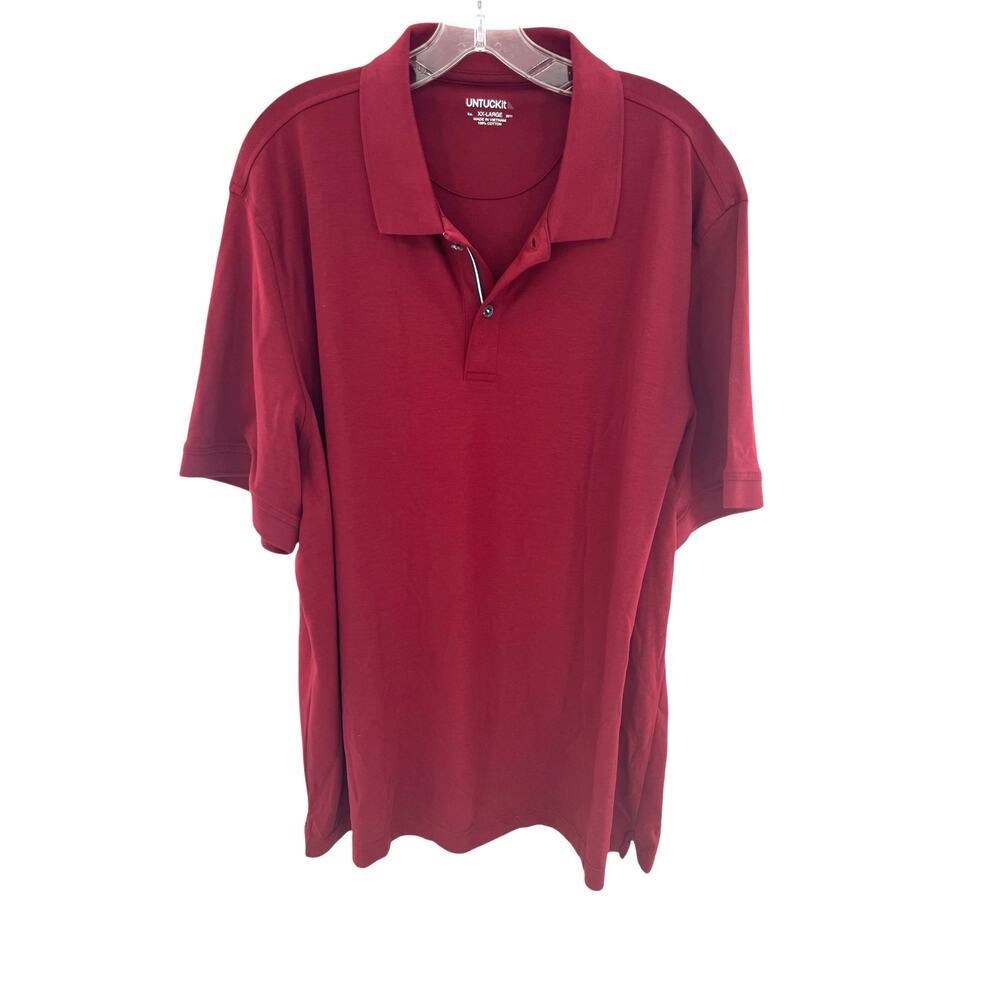 Untuckit men’s red cotton polo top
